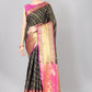 Women Heavy Border Checks Weaving Work Saree With Rich Pallu