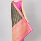 Women Heavy Border Checks Weaving Work Saree With Rich Pallu