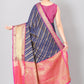 Women Heavy Border Checks Weaving Work Saree With Rich Pallu