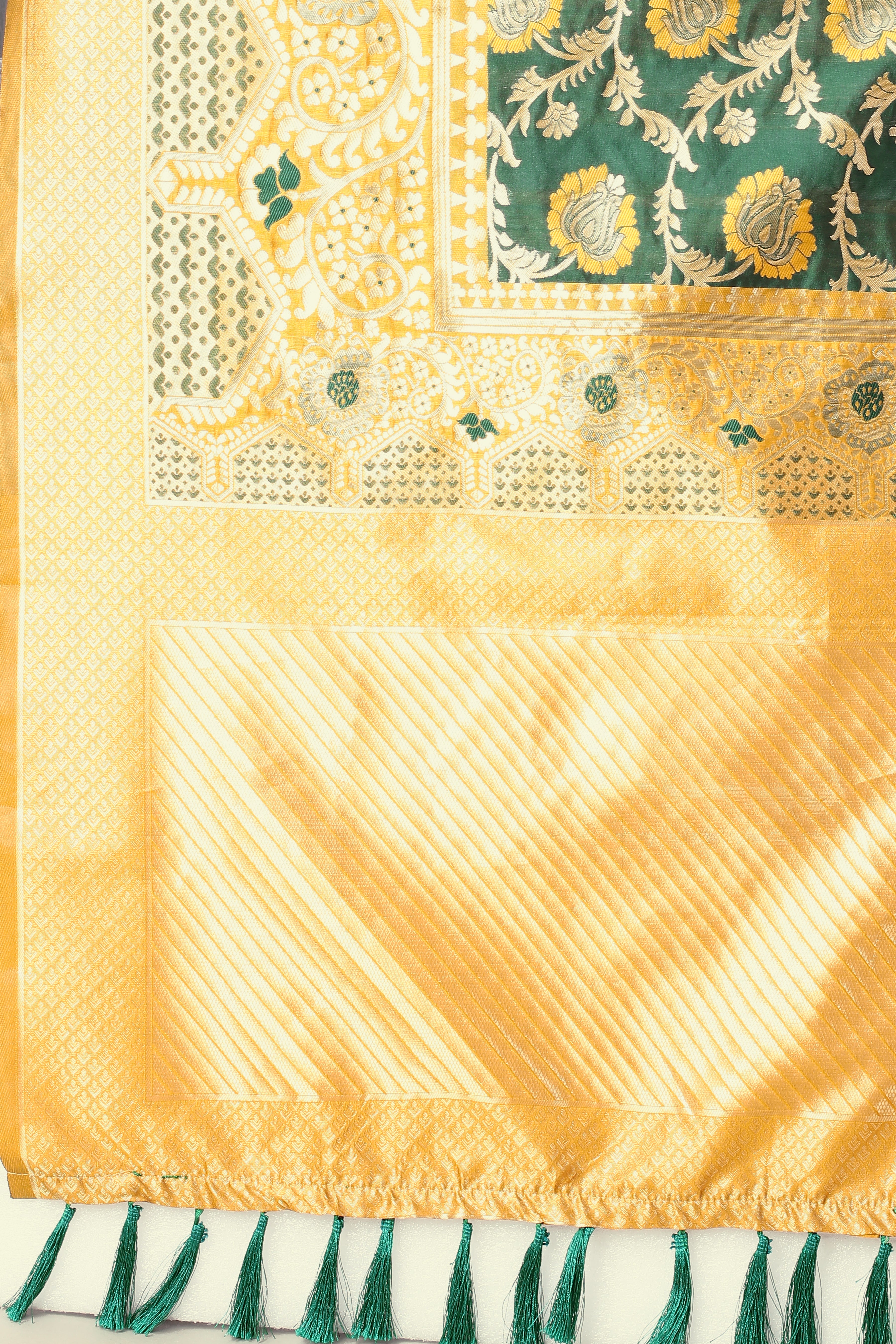 Yellow & Green with Golden Touch Kanjeevaram Silk Woven Saree