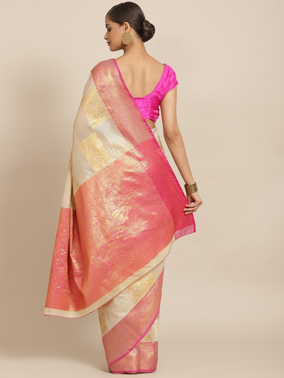 Women's Banarasi Tussar Silk Saree with Unstitched Blouse Piece