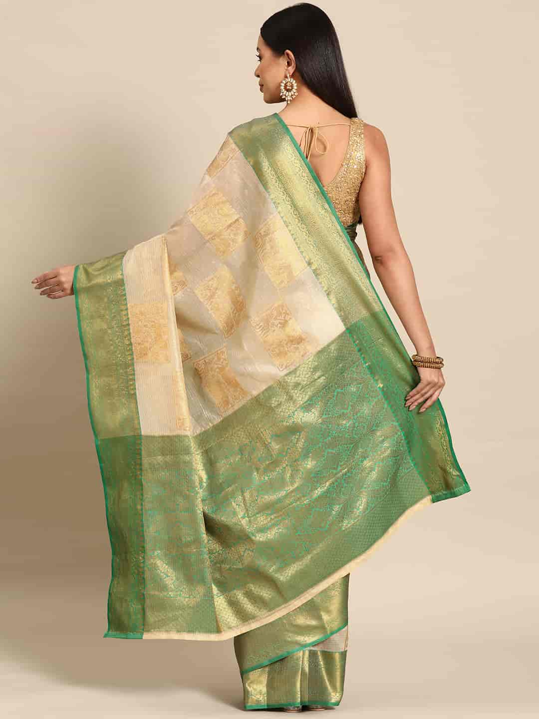 Women's Banarasi Tussar Silk Saree with Unstitched Blouse Piece