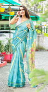 Digital Printed Cotton Silk Tissue Saree
